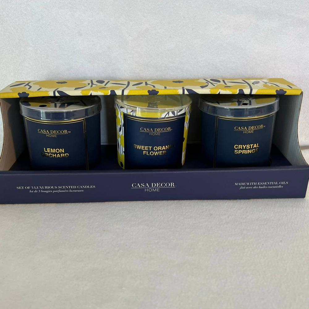 CASA DECOR SET OF 3 LUXURIOUS SCENTED CANDLES